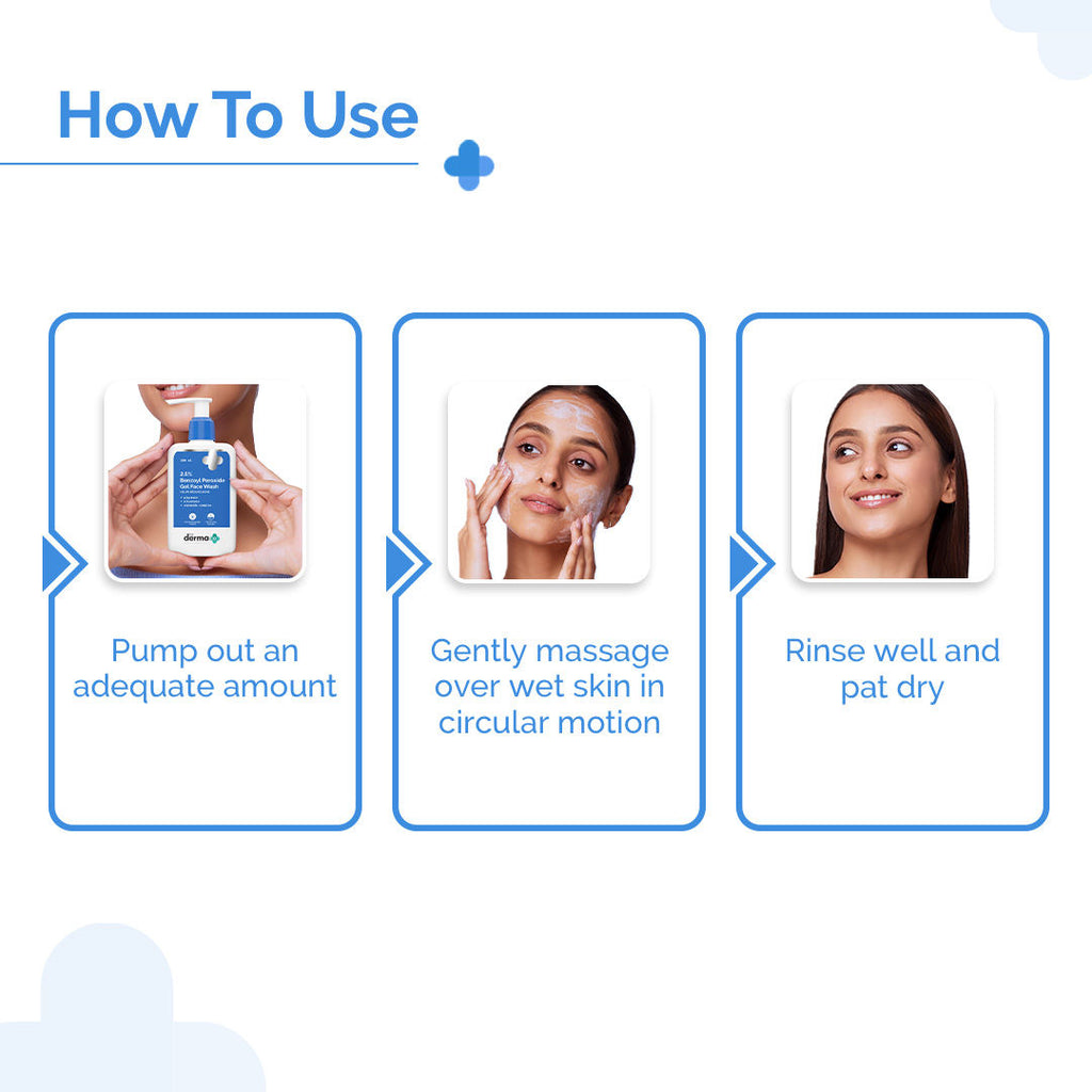 2.5% Benzoyl Peroxide Gel Face Wash with Ceramides For Acne,Inflammation & Oily Skin