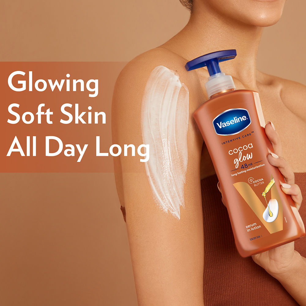 Cocoa Glow Serum In Lotion, 600 ml , 100% Pure Cocoa & Shea Butter for Glowing & Soft Skin