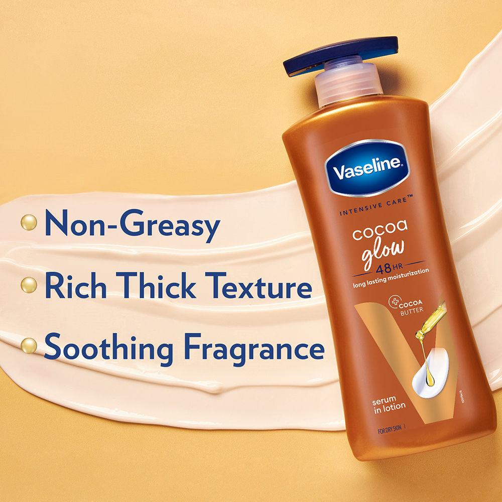 Cocoa Glow Serum In Lotion, 600 ml , 100% Pure Cocoa & Shea Butter for Glowing & Soft Skin