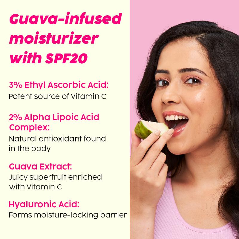 3% Vitamin C Guava Glow Smoothie Moisturizer For Brighter Skin With SPF 20, For Even-toned Skin