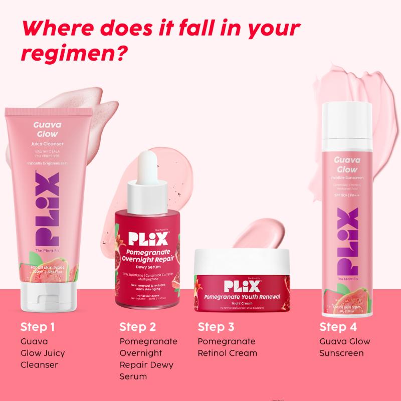 Pomegranate Overnight Repair Dewy Serum for Ageless Glow With Ceramides Reduce Fine Lines