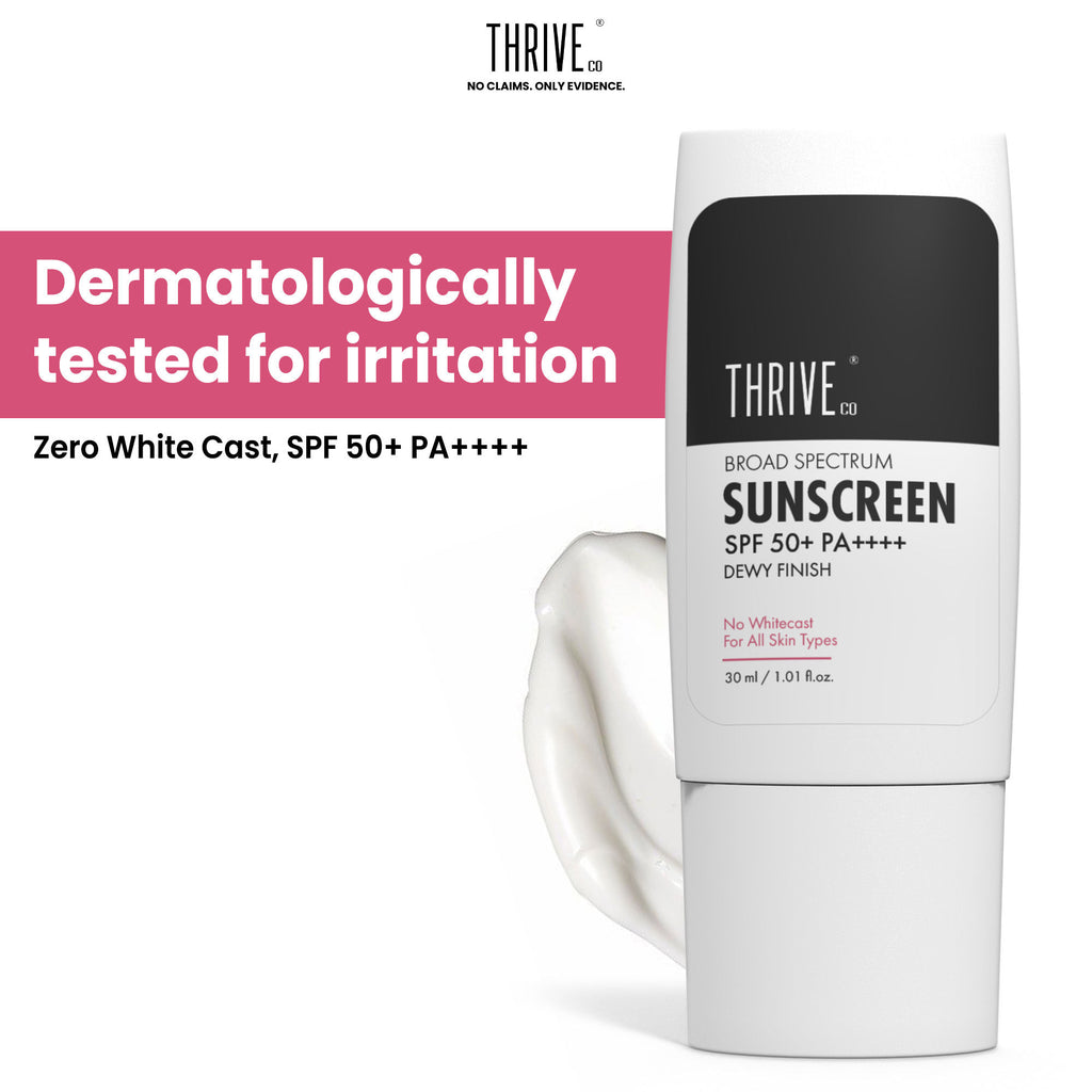 Broad Spectrum Sunscreen For All Skin Types, SPF 50+ PA ++++, No Whitecast, Dewy Finish