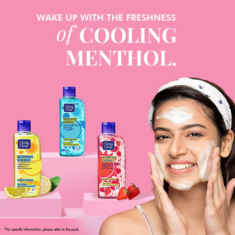 Morning Energy Berry Blast Face Wash - Gentle Cleanser with Menthol for Oily Skin