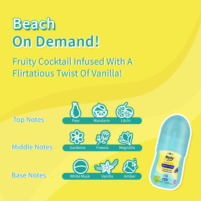BodyLovin Hawaiian Rumba Deodorant Roll-On Controls Underarm Odor