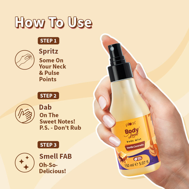 Body Lovin Vanilla Caramello Body Mist For A Long Lasting Warm Caramel Fragrance