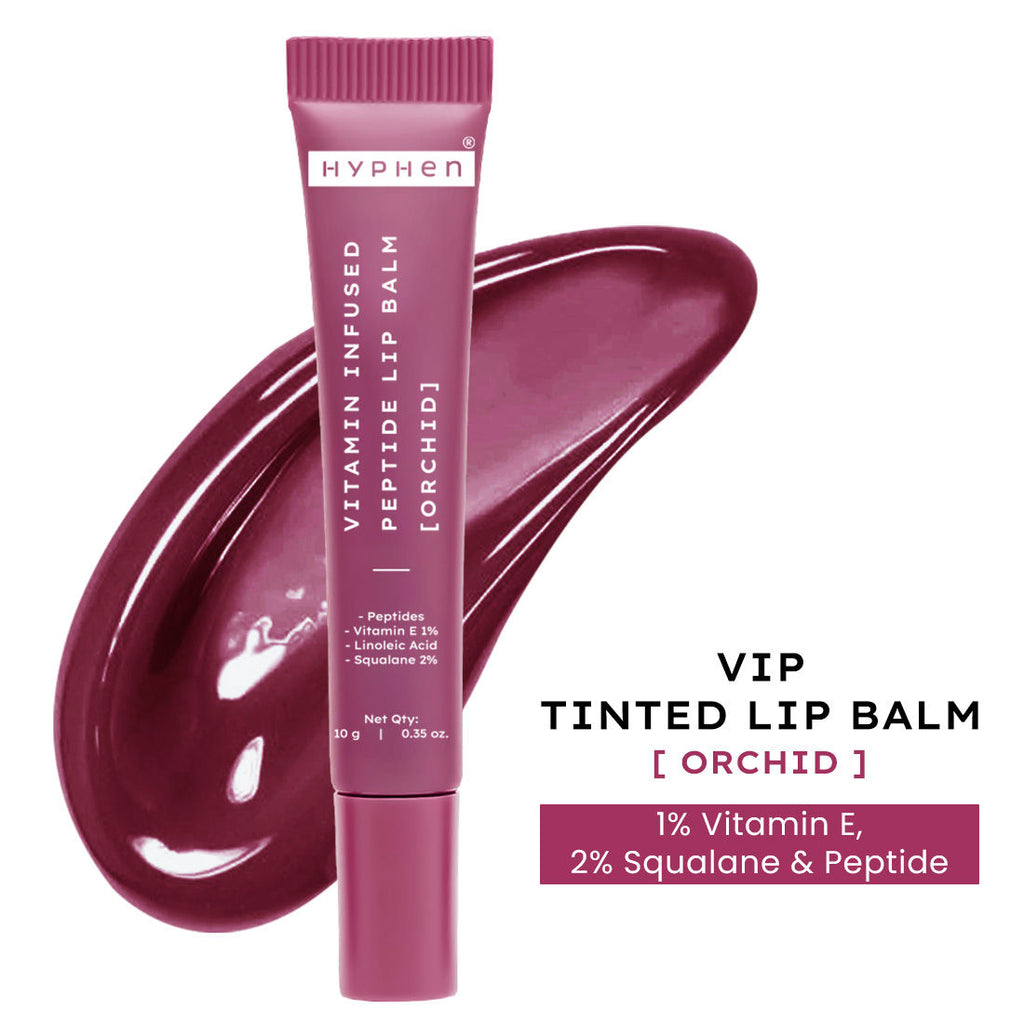 Tinted Lip Balm ,Brightens Dark & Dry Lips - 1% Vitamin E, Peptide & Squalane - Orchid, Mauve