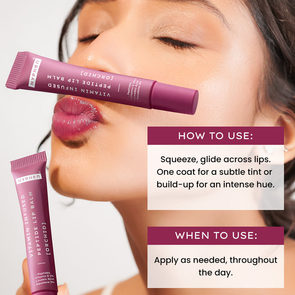 Tinted Lip Balm ,Brightens Dark & Dry Lips - 1% Vitamin E, Peptide & Squalane - Orchid, Mauve