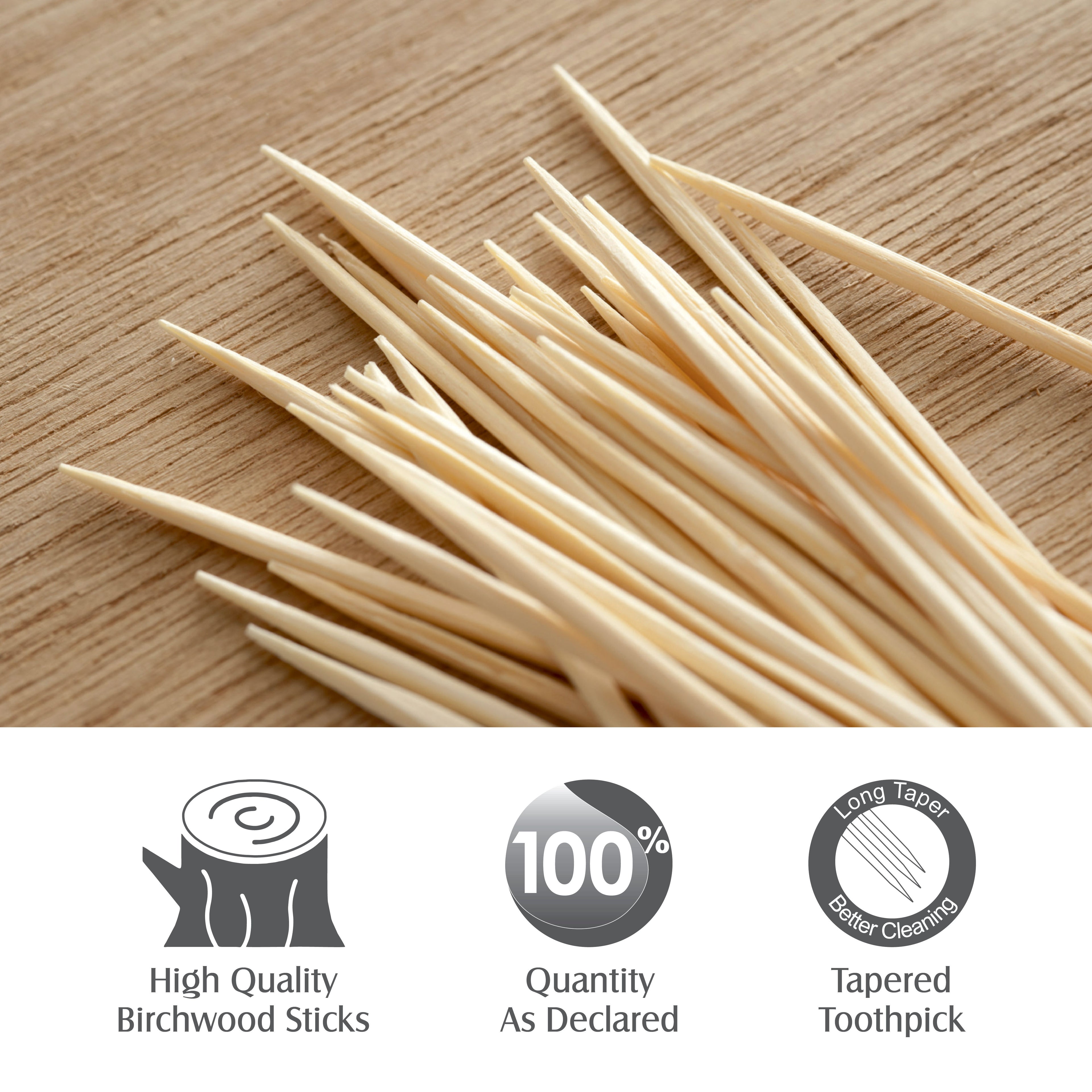 Wooden Tooth Picks 240 Sticks in a Re-Usable Dispenser