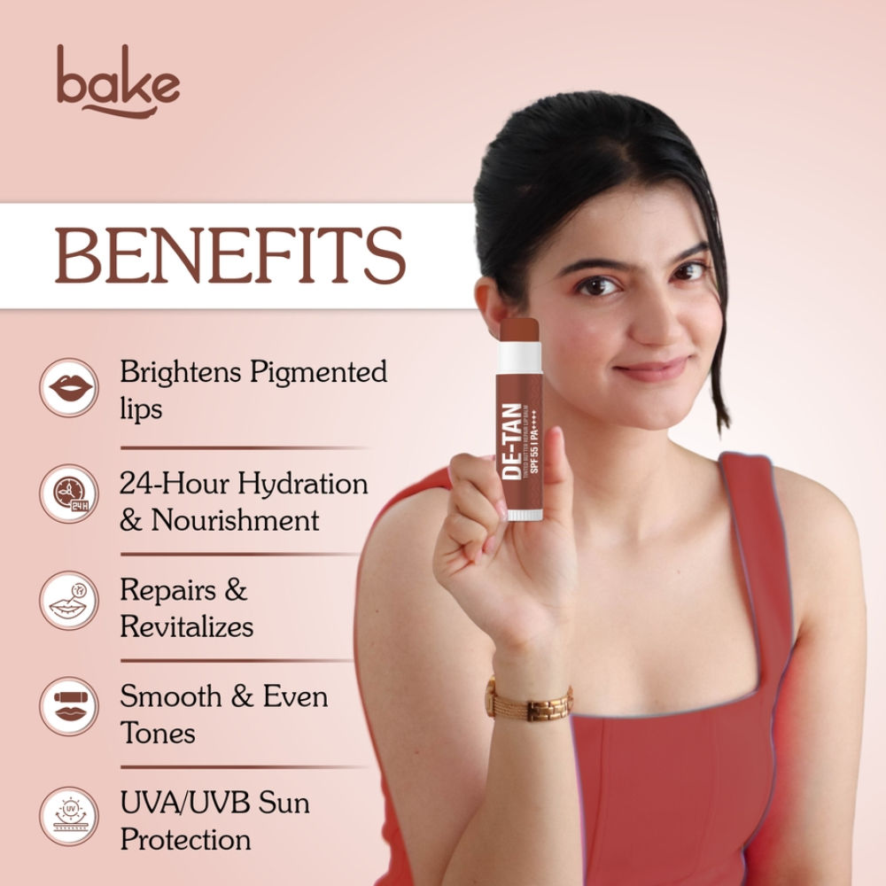 De-Tan Tinted Butter Lip Balm SPF 55PA++++with Kojic Acid For Tanned, Dark & Pigmented Lips