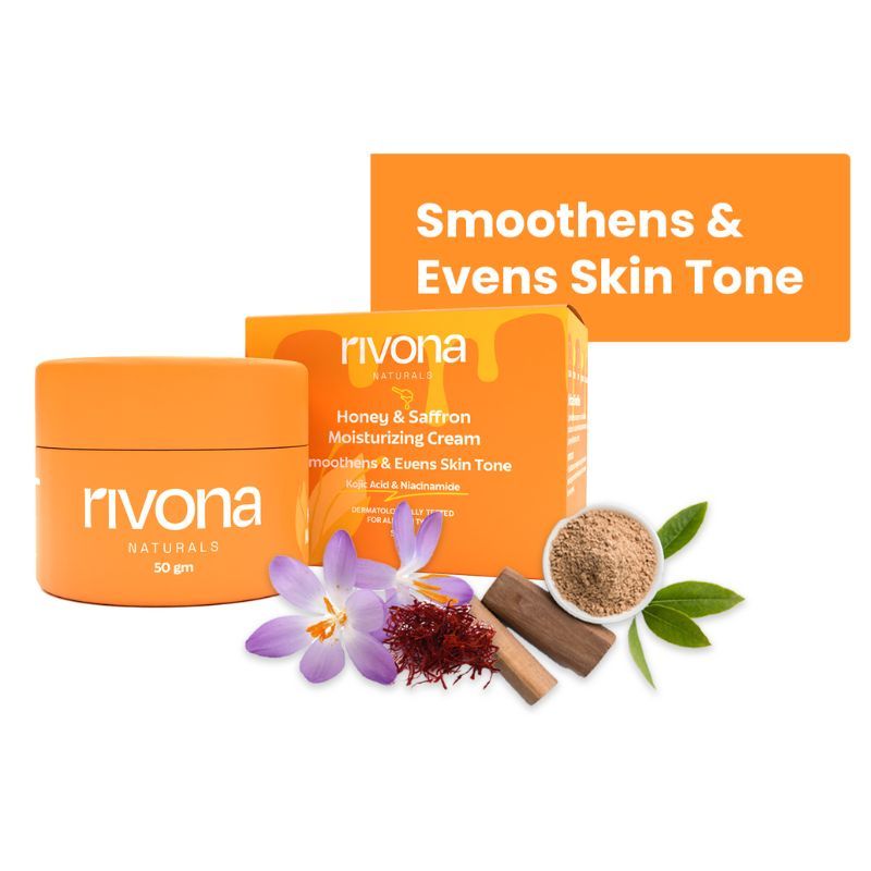 Honey And Saffron Face Moisturizing Cream For Bright Glowing Skin, Fades Dark Spots