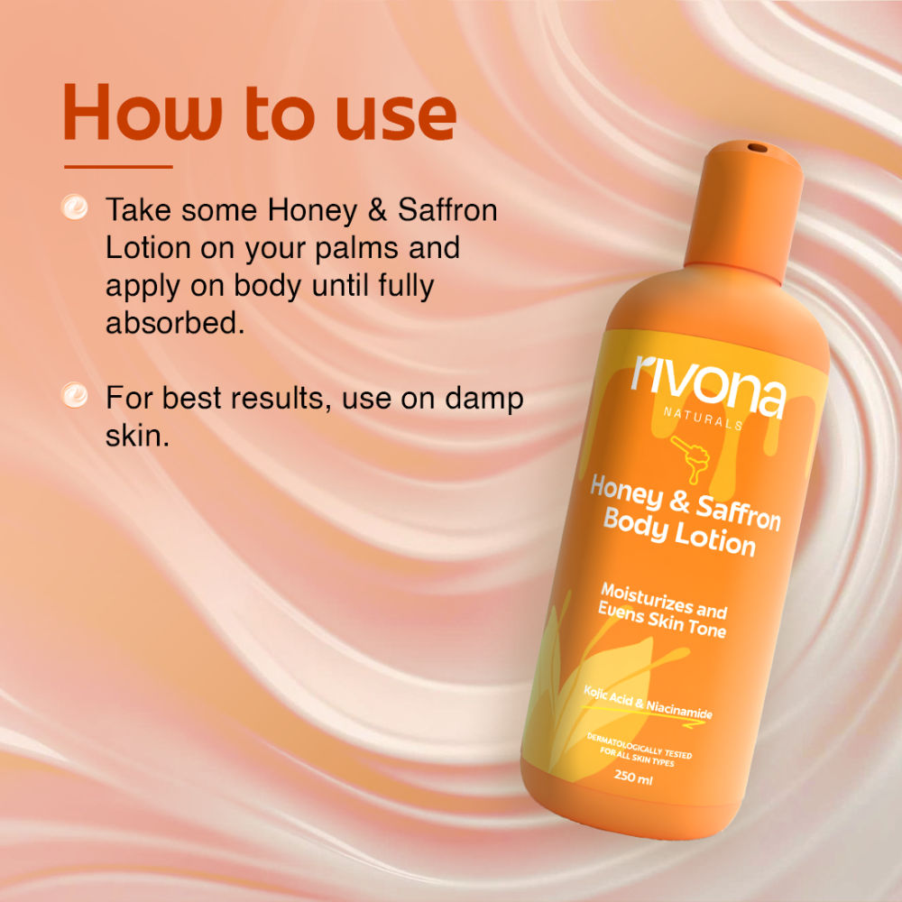 Honey And Saffron Brightening Body Lotion With Niacinamide For Dry Skin