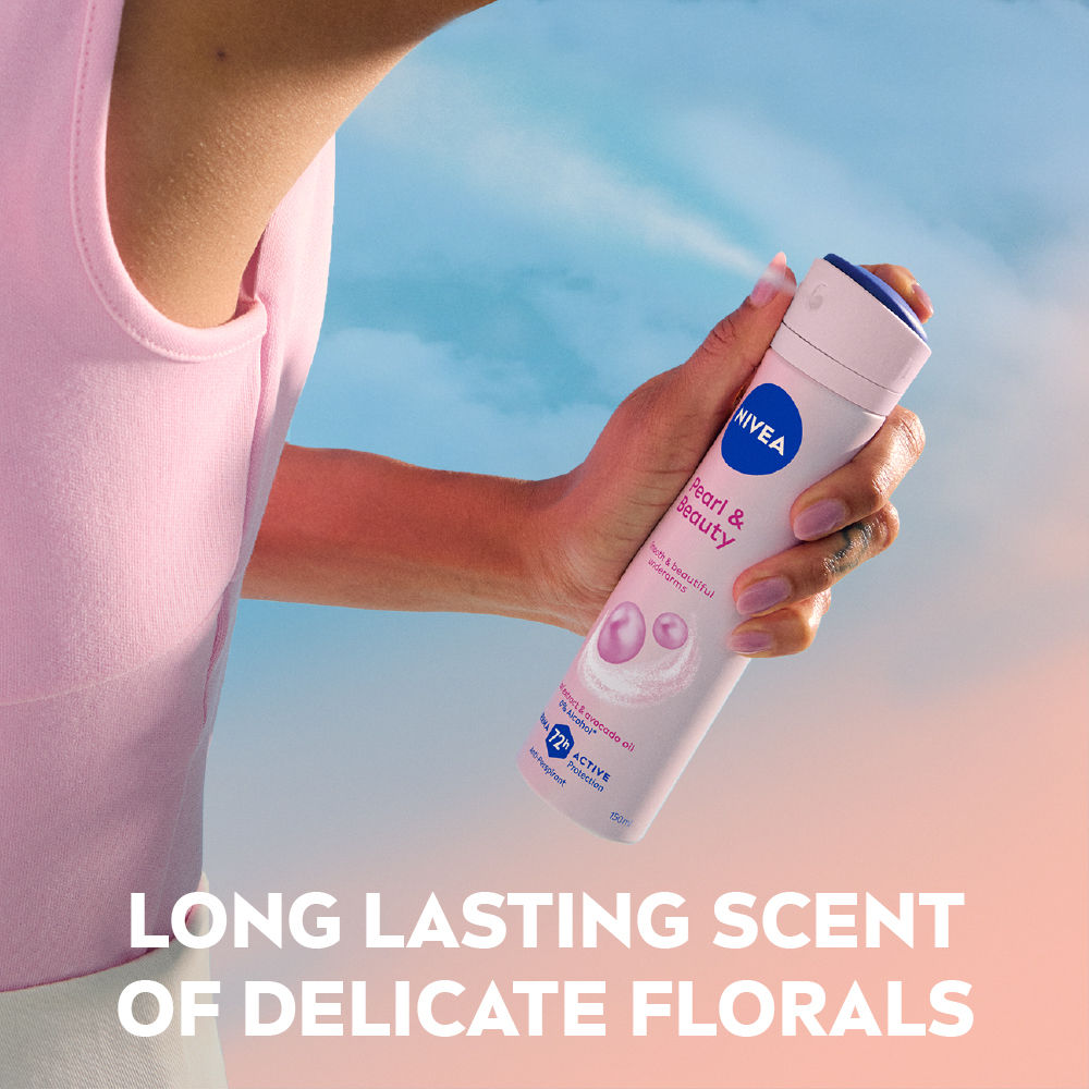Deo Pearl & Beauty Extracts & 0% Alcohol, For Smooth Underarms, 48H Freshness and Odour Protection
