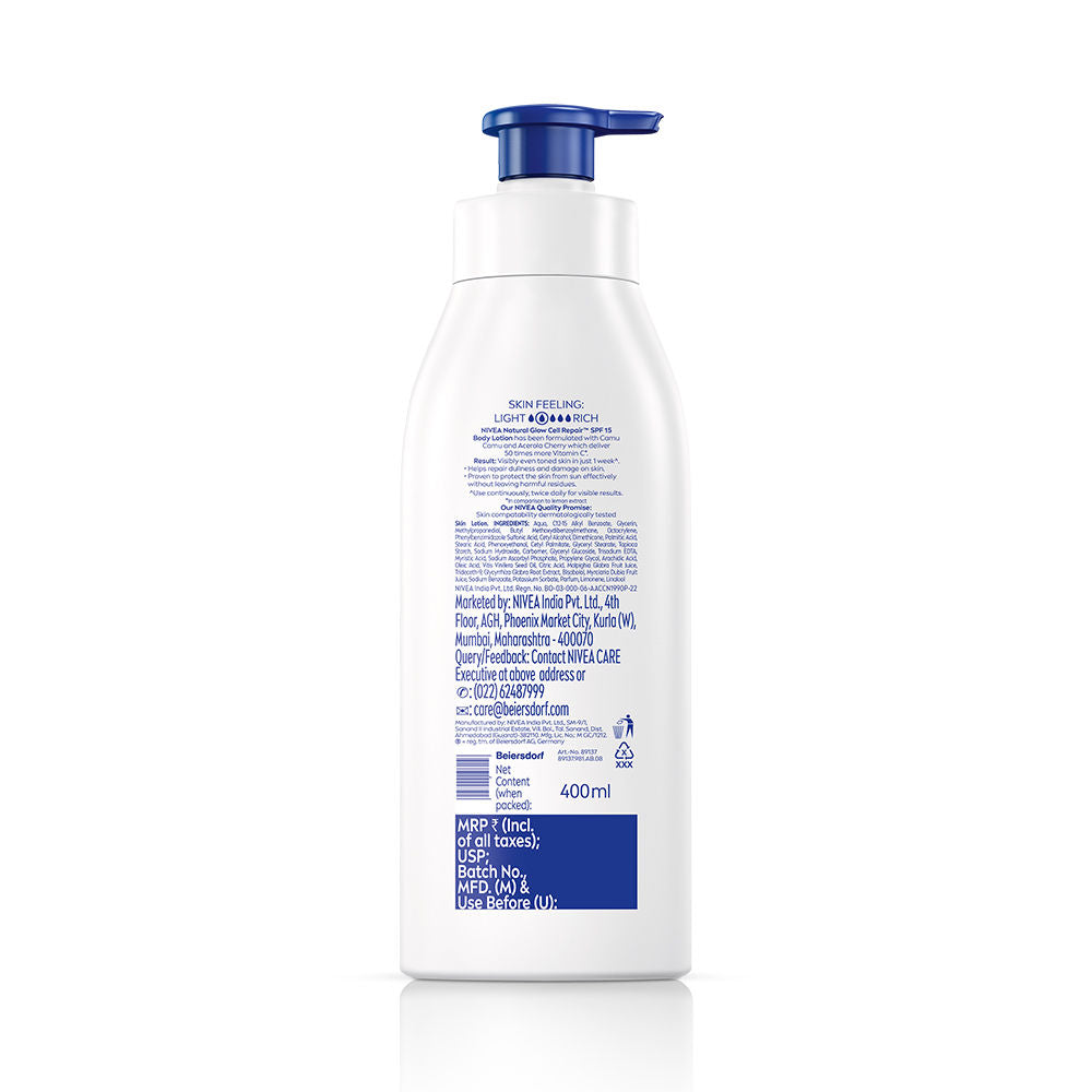 Cell Repair 50X Vit C Sunscreen Natural Glow Body Lotion Reduces Tan, Brightens - Uva & Uvb