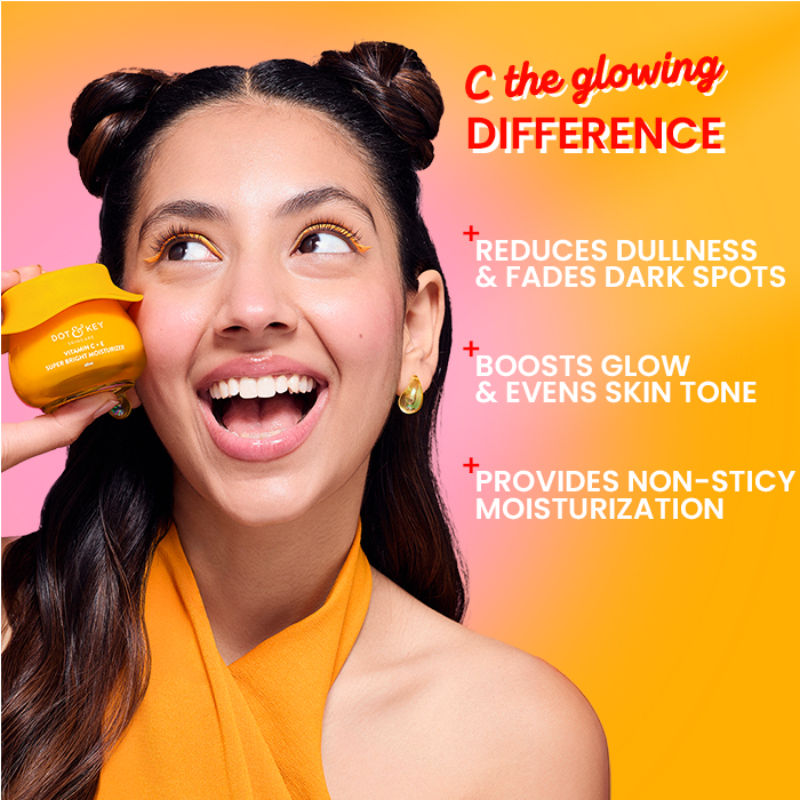 Vitamin C + E Super Bright Face Moisturizer For Glowing Skin, Fades Dark Spots