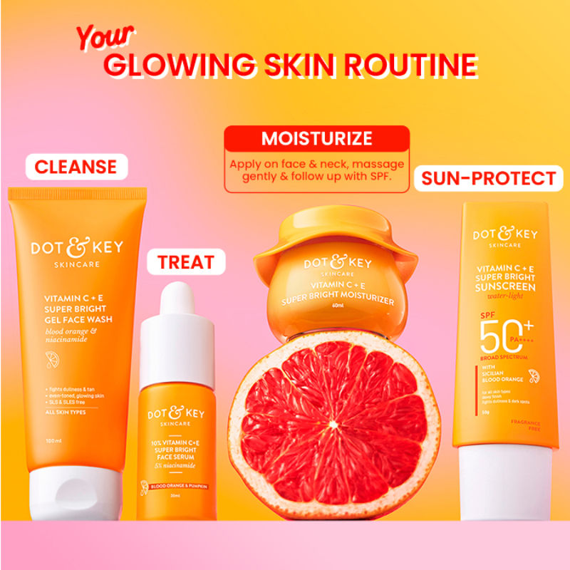 Vitamin C + E Super Bright Face Moisturizer For Glowing Skin, Fades Dark Spots