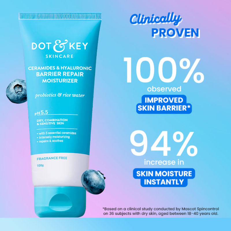 Hyaluronic + Ceramide Barrier Repair Hydrating Face Moisturizer Cream, Normal To Dry Skin