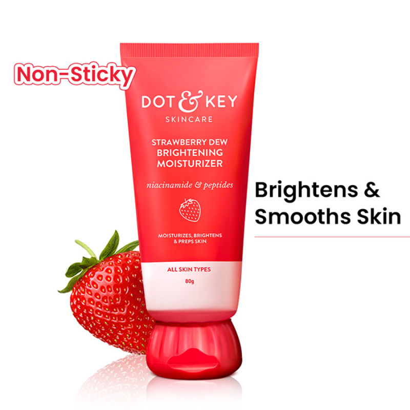 Strawberry Dew Brightening Moisturizer, Niacinamide & Peptides, Brightens & Smoothes Skin