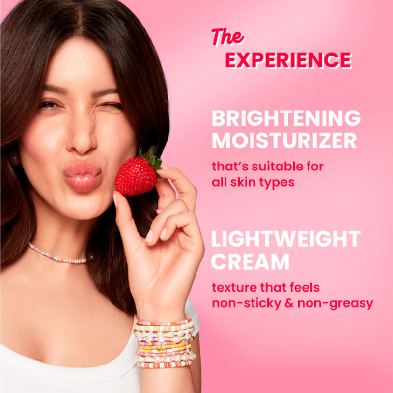 Strawberry Dew Brightening Moisturizer, Niacinamide & Peptides, Brightens & Smoothes Skin