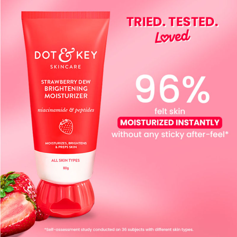 Strawberry Dew Brightening Moisturizer, Niacinamide & Peptides, Brightens & Smoothes Skin