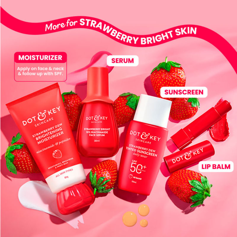 Strawberry Dew Brightening Moisturizer, Niacinamide & Peptides, Brightens & Smoothes Skin