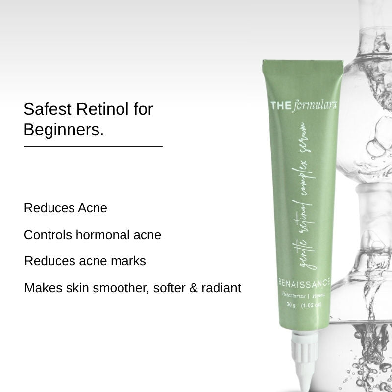 Gentle Retinol Night Serum For Acne, Dark Spots, Enlarged Pores & Anti-Aging Care