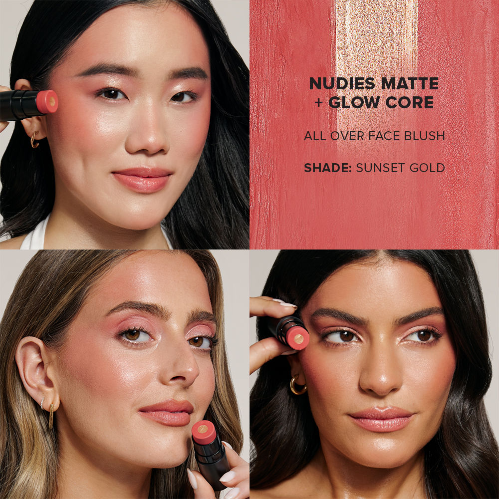 Nudies Matte + Glow Core All Over Face Blush Color