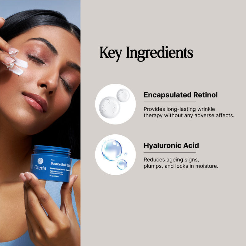 Bounce Back Skin Cream With 0.1% Encapsulated Retinol 0.1% Hyaluronic Acid Night Skin Repair
