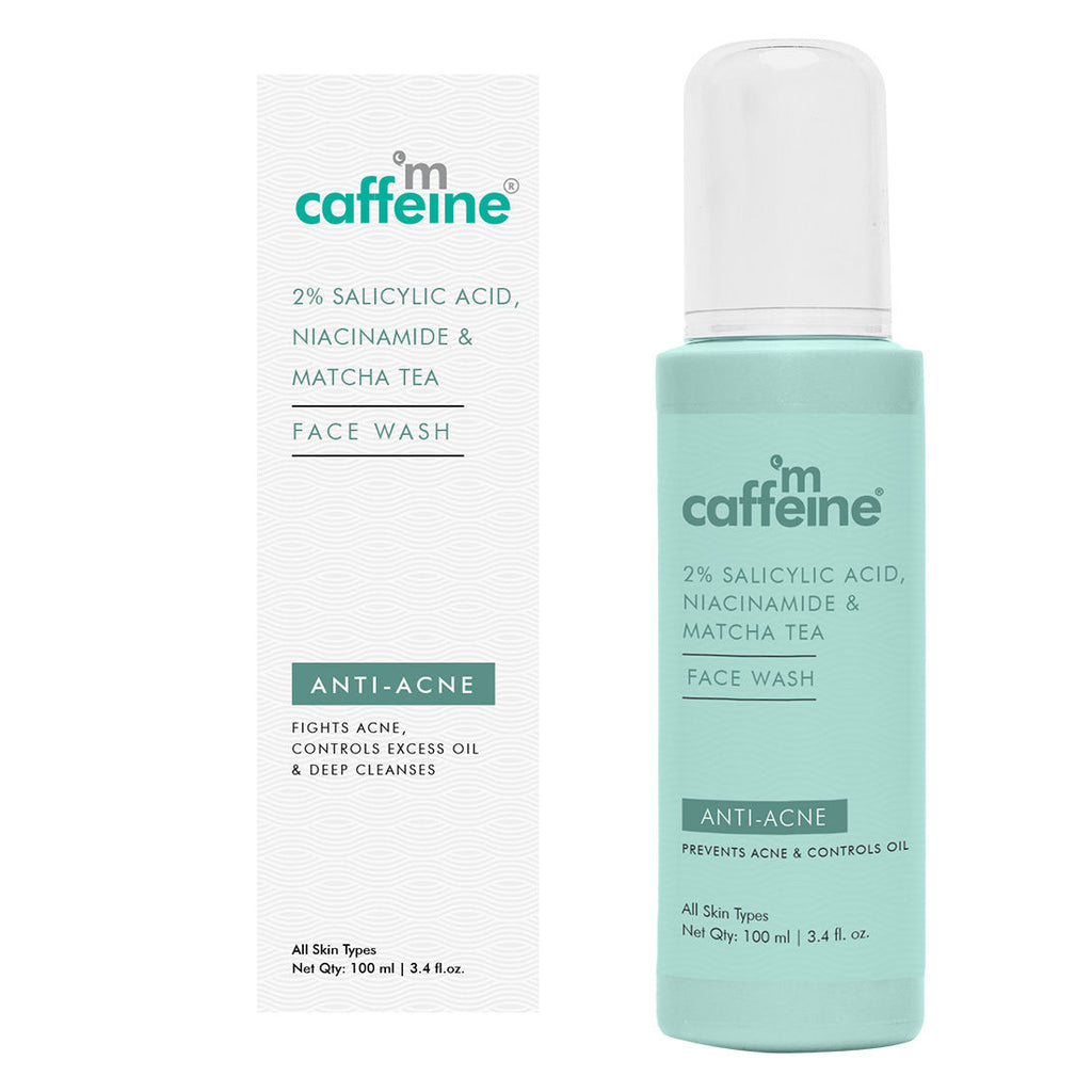 2% Salicylic Acid Anti Acne Face Wash With Niacinamide & Matcha Tea, For Oil Control