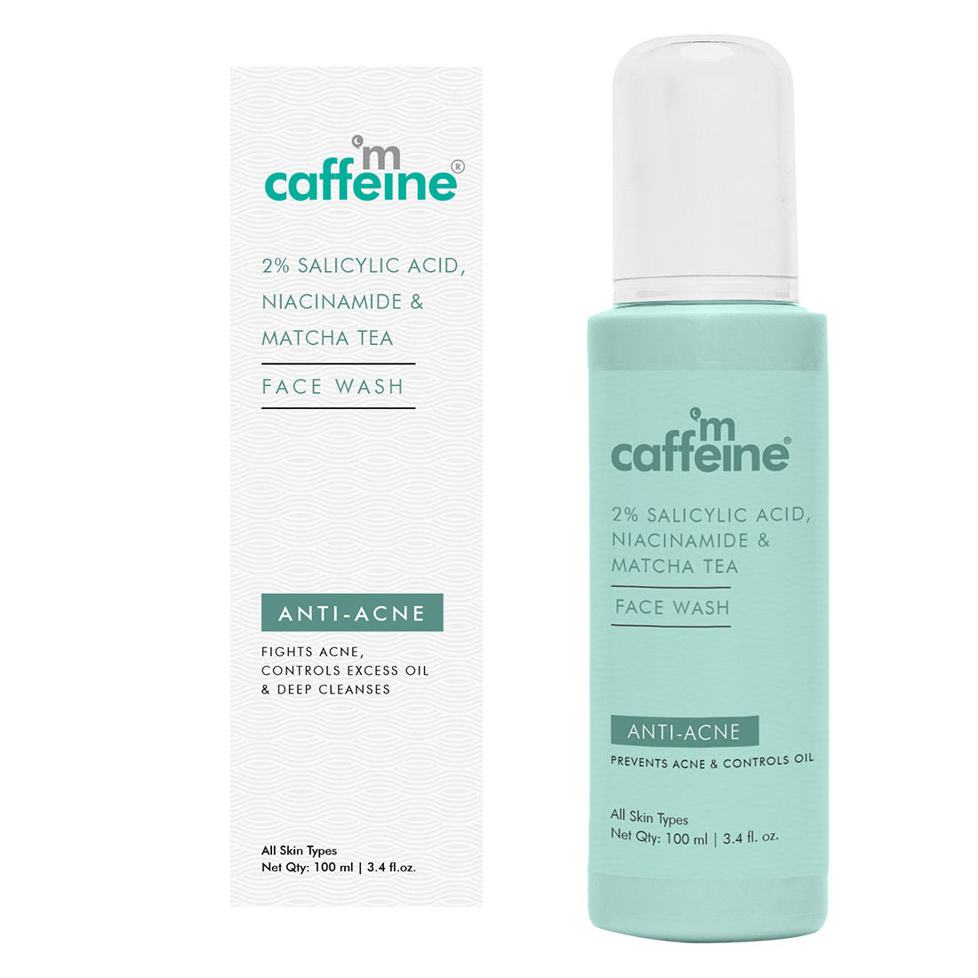 2% Salicylic Acid Anti Acne Face Wash With Niacinamide & Matcha Tea, For Oil Control
