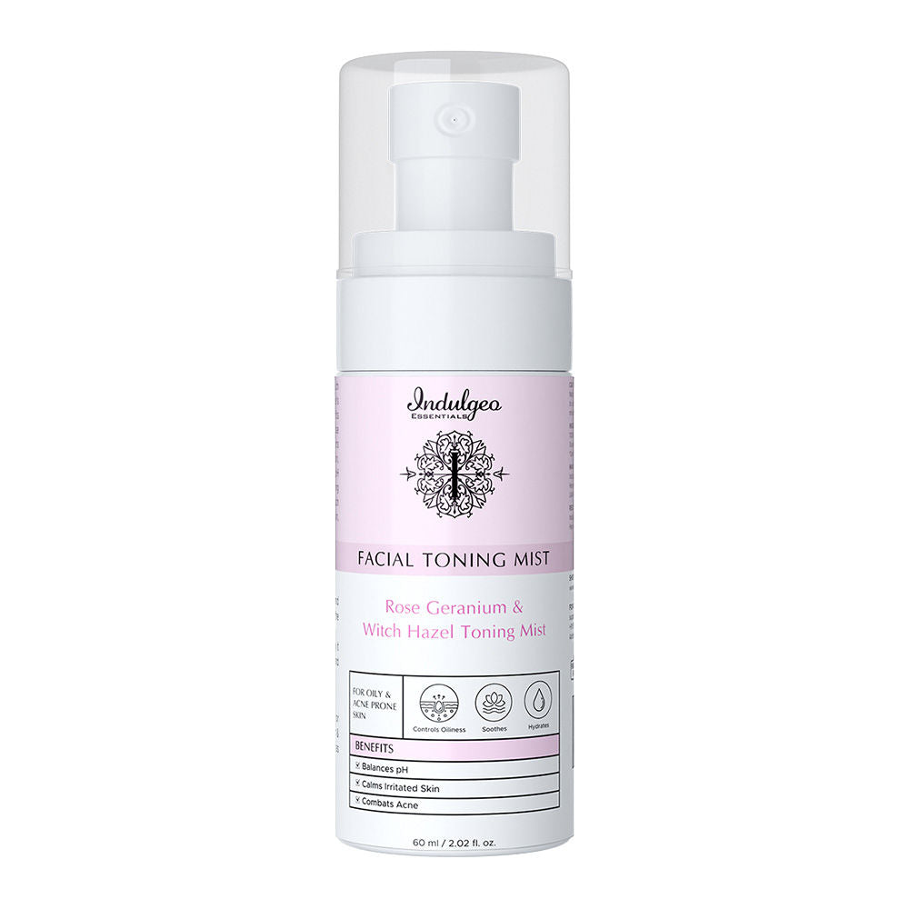Rose Geranium Witch Hazel Toning Mist/Toner For Oily Acne Prone Skin