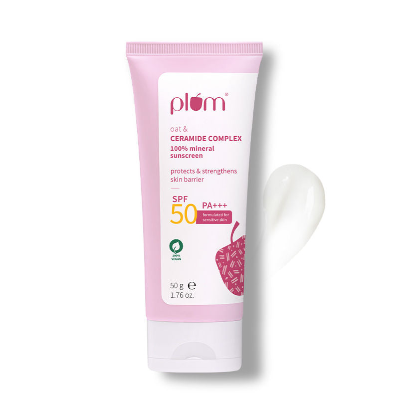 Ceramide & Oat Mineral Sunscreen SPF 50 PA+++ Protects Skin Barrier, For Dry ToNormalSkin