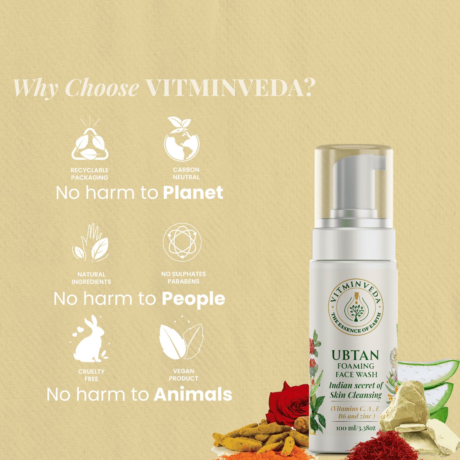 Natural Ubtan Foaming Face Wash