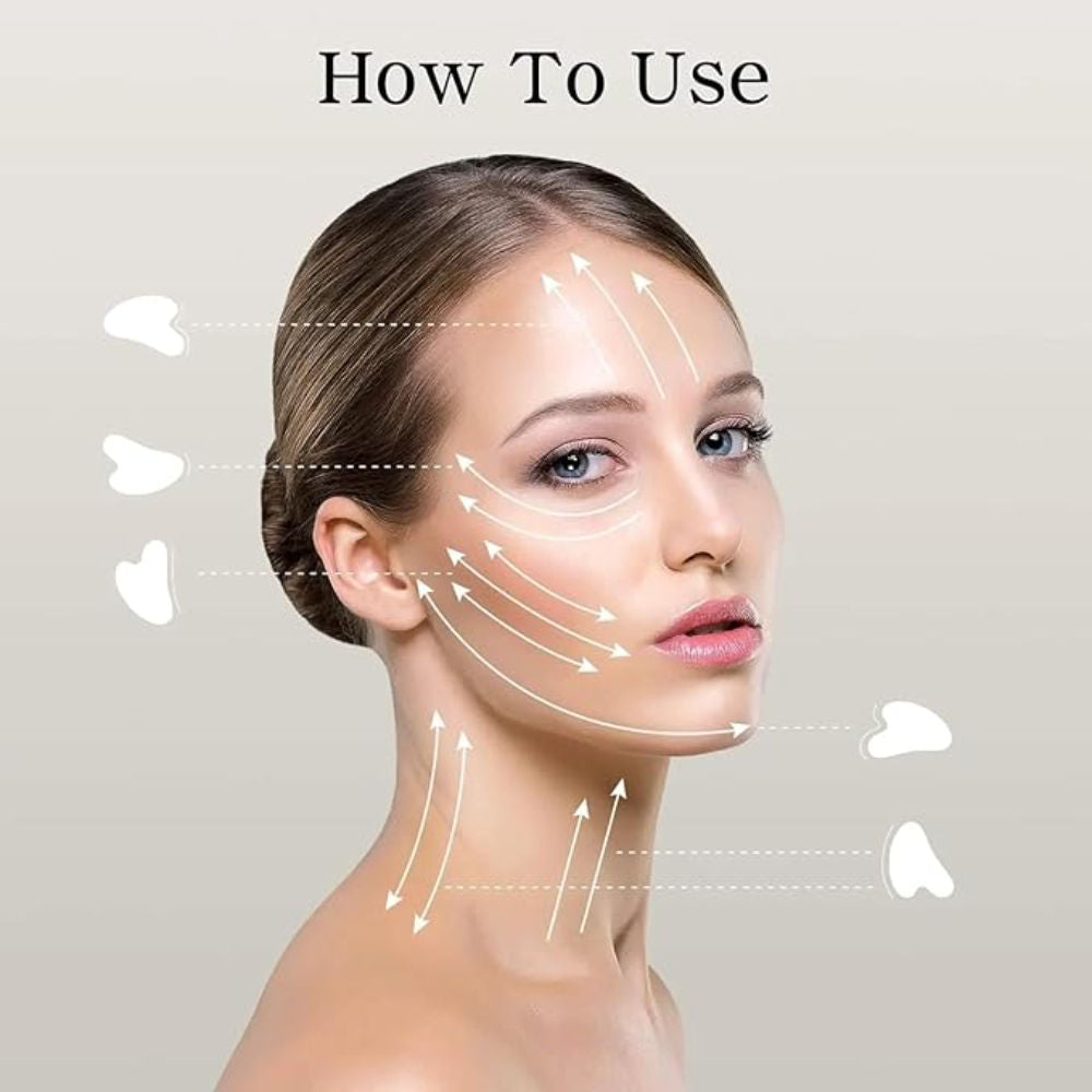 Black Obsidian Gua Sha Face Massage Tool For Face and Neck Glowing Skin