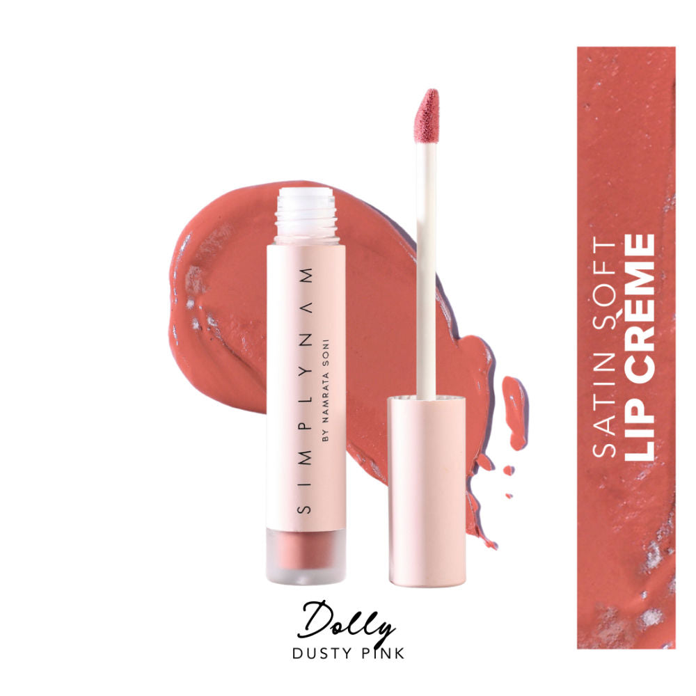 Satin Soft Lip Creme, Hydrating, Botanical Colour for Everyday Lips - Dusty Pink