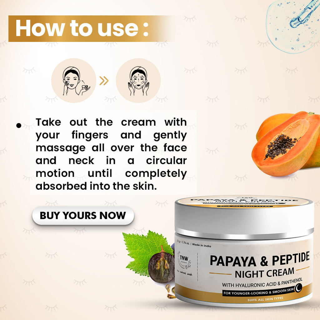 Papaya & Peptide Night Cream For Repairing Skin With Hyaluronic Acid