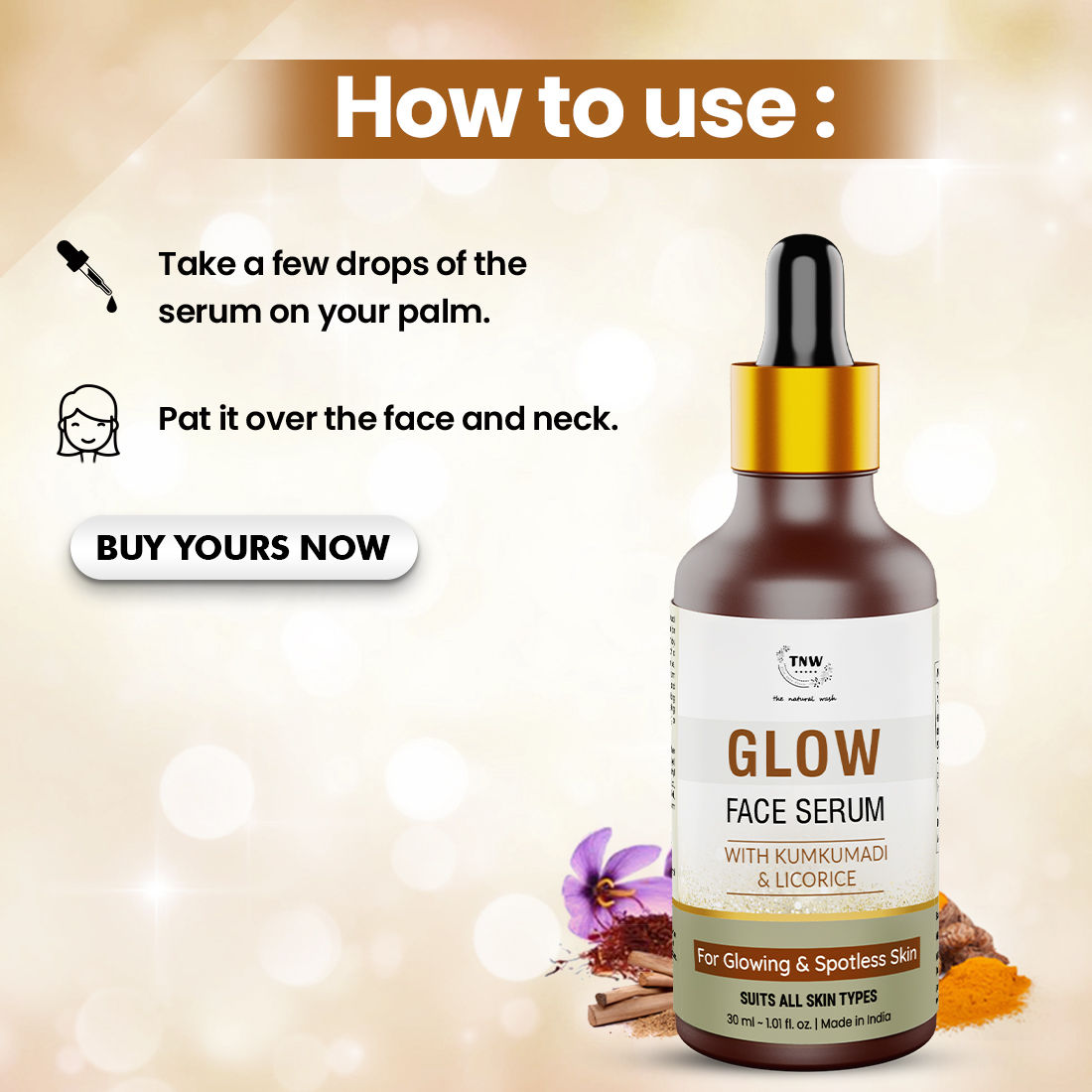 Kumkumadi & Licorice Glow Face Serum for Glowing & Spotless Skin