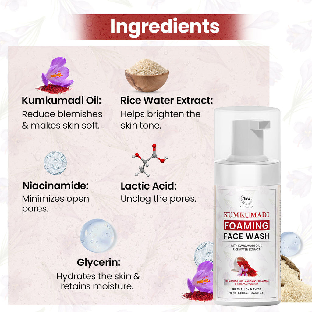 Oil-Controlling Kumkumadi Foaming Face Wash For Glowing Skin