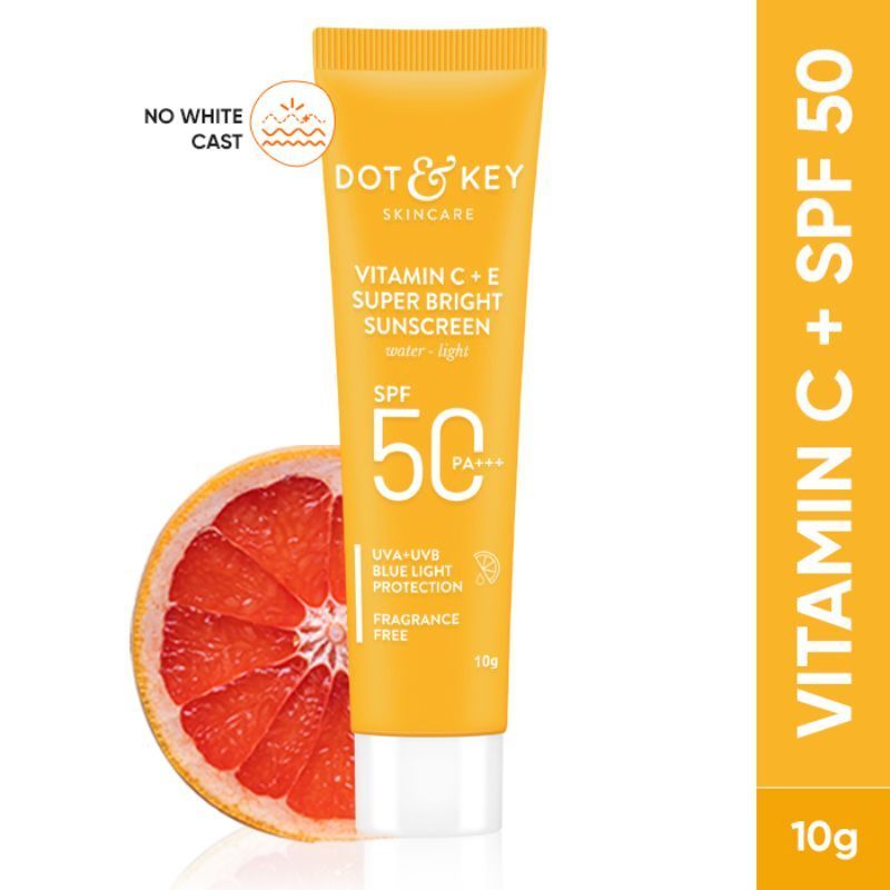 Vitamin C + E Super Bright Sunscreen SPF 50+ PA++++, Water-Light Fluid, Boosts Glow