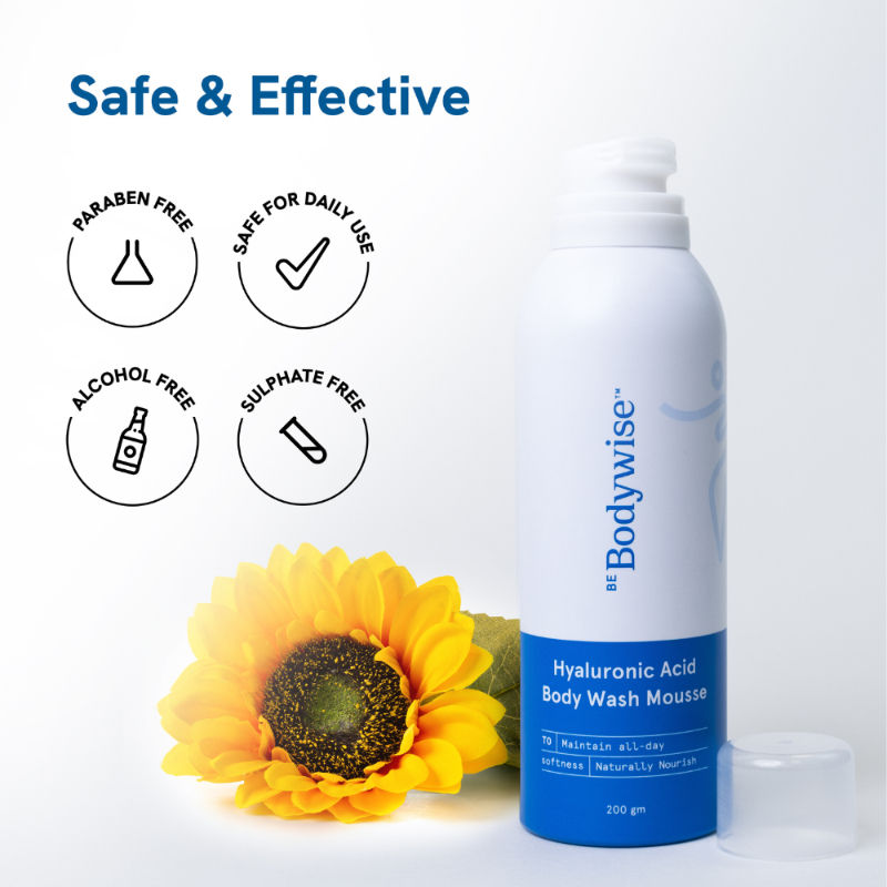 1% Hyaluronic Acid Body Wash Mousse for Dull & Dehydrated Skin - Upto 72H Moisturization