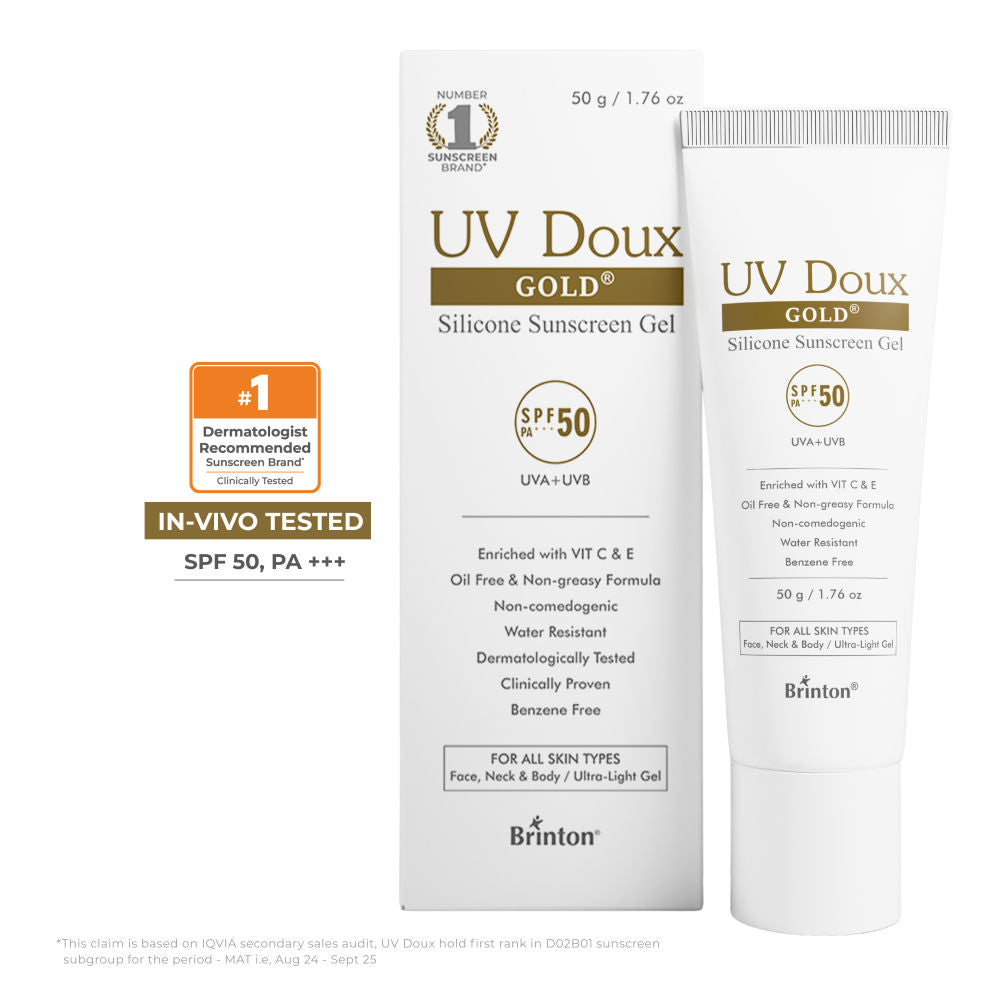 Uv Doux Gold Silicone Water Resistant And Non-greasy Sunscreen Gel