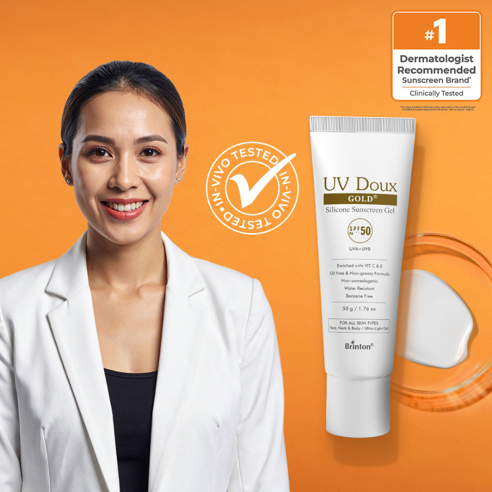 Uv Doux Gold Silicone Water Resistant And Non-greasy Sunscreen Gel