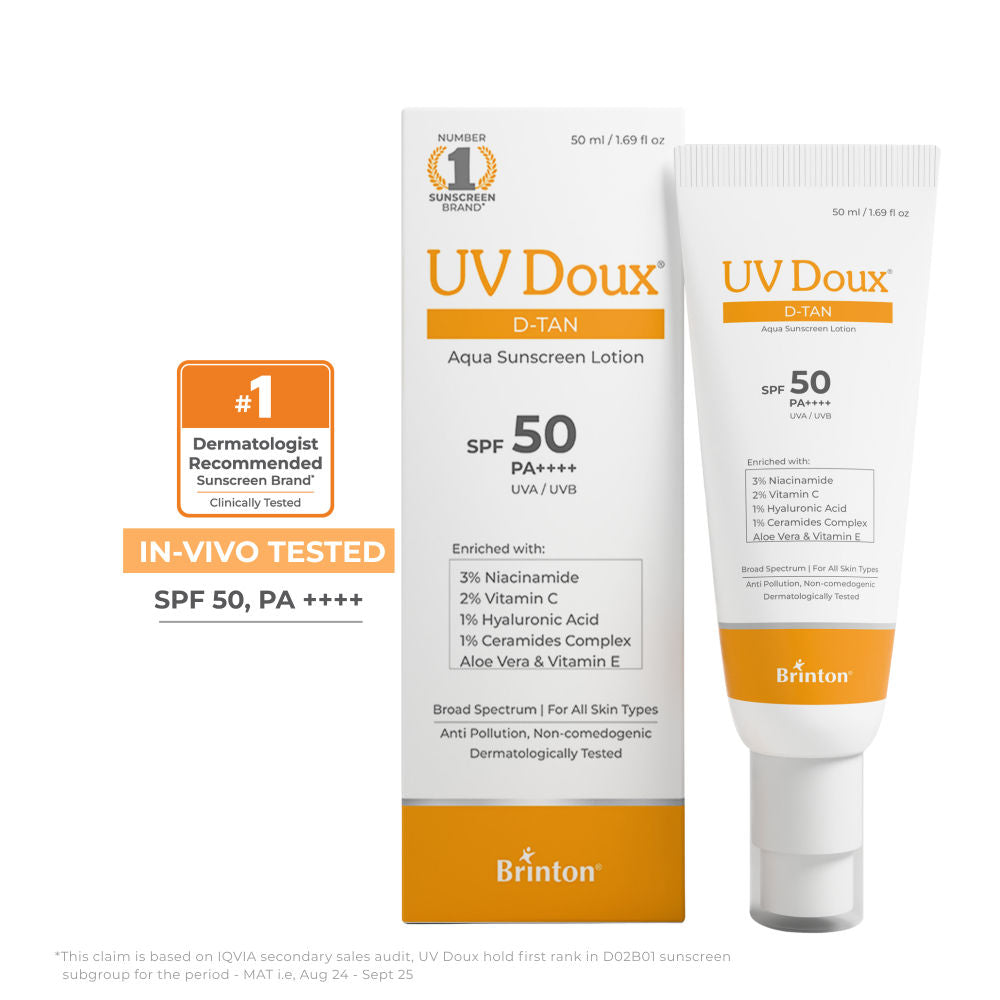 UV Doux D-Tan Aqua Sunscreen Lotion SPF 50 PA ++++