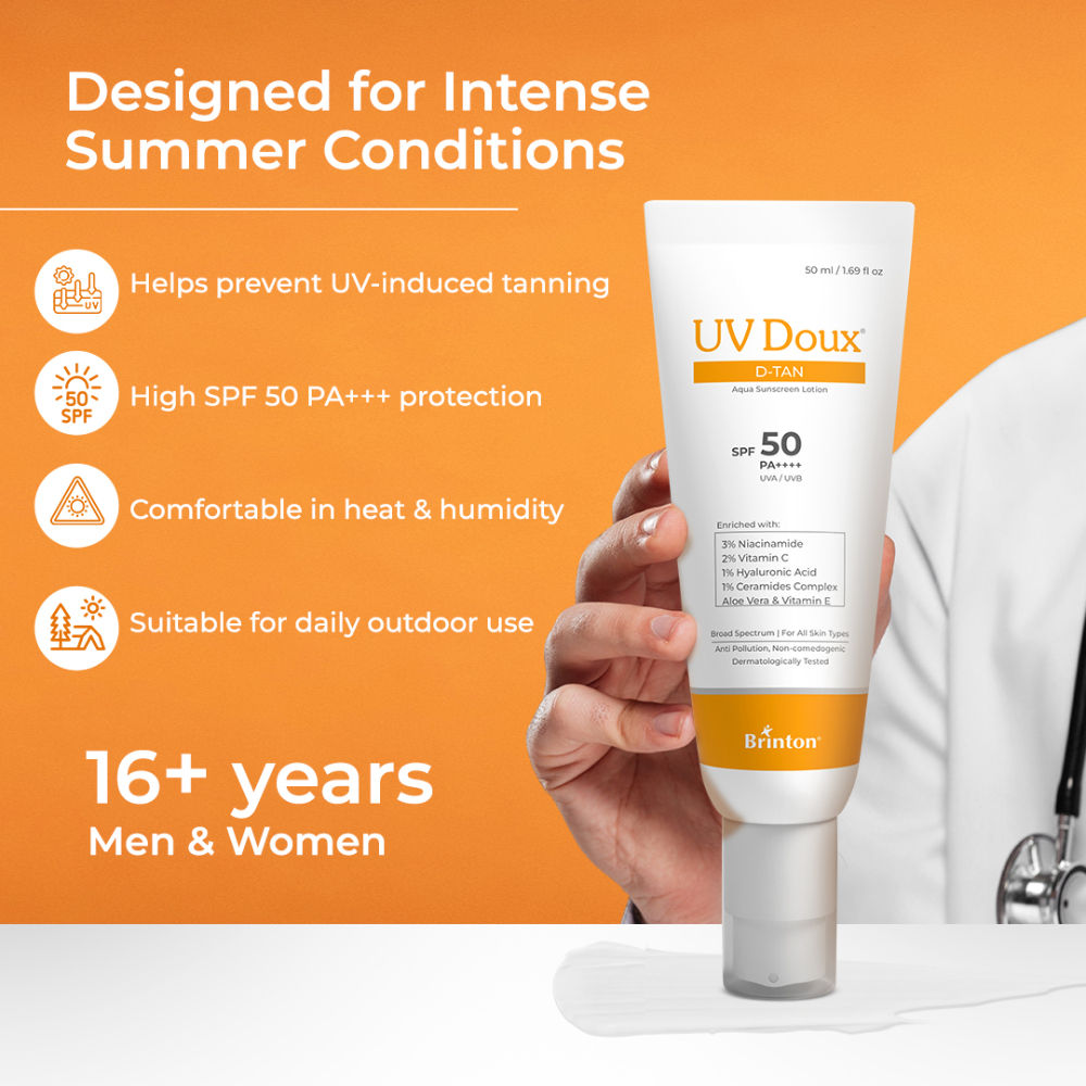 UV Doux D-Tan Aqua Sunscreen Lotion SPF 50 PA ++++