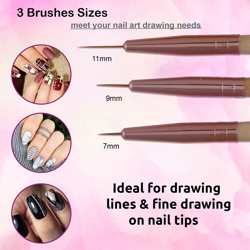 Bronson Professoional Nail Art Ombre Brush And Gel Liner Brush Set