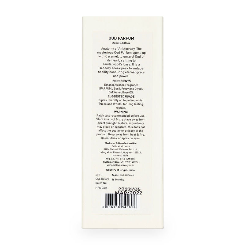 Bella Vita Oud Parfum Unisex Perfume