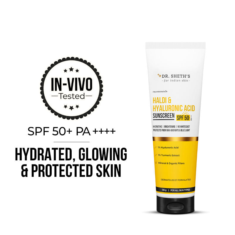Haldi & Hyaluronic Acid Sunscreen Spf 50+ Pa+++ For All Skin Type - 125g