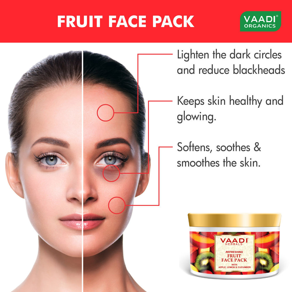Refreshing Fruit Face Pack With Apple Lemon & Cucumber