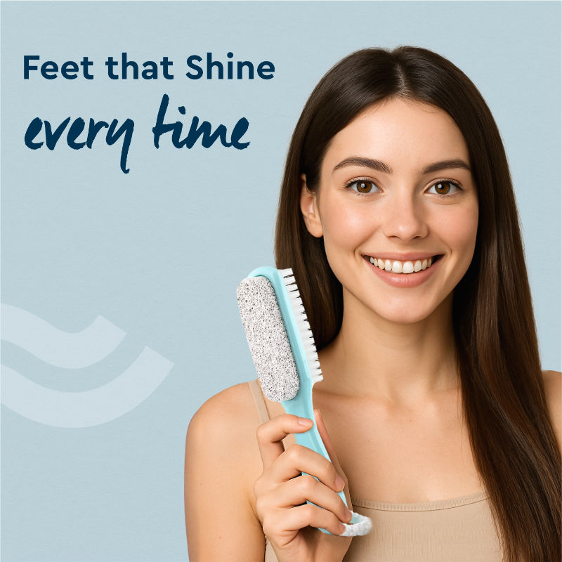 2 In 1 Foot Brush With Pumice Stone For Dead Skin Removal