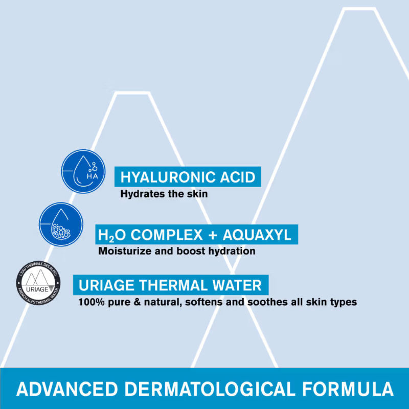 Eau Thermale Hydrating Light Water Face Cream Hyaluronic Acid 24H Hydration, Glow & Soft Skin