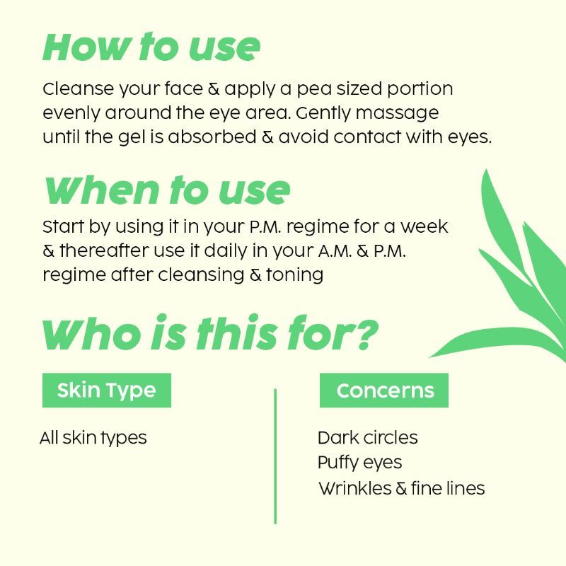 Guava Under-Eye Gel For Reducing Dark Circles, Puffy Eyes with 3% Niacinamide, Vit E & Caffeine